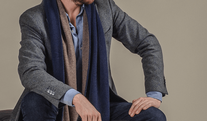 Grey italian men's scarf - Buy online