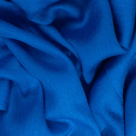 Classic Royal Blue Silk and Wool Scarf