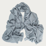 Classic Grey Silk and Wool Scarf