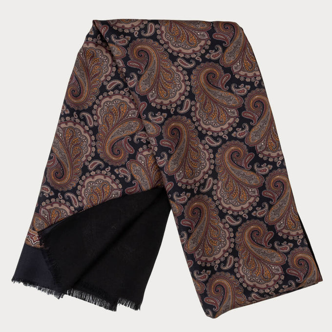 Scalino Italian Handmade Paisley Silk Scarf