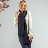 Superluxe Classic Black Italian Cashmere Scarf