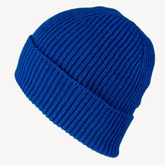 Sapphire Blue Rib Knit Cashmere Beanie