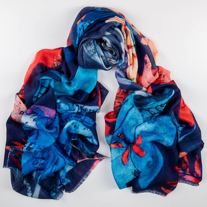 The Liberty Print Floral Quartet - Floral Letters Cashmere and Silk Wrap