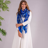 Hand Embroidered Pashmina Cashmere Shawl - Blue Heaven