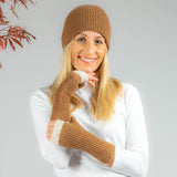 Caramel and Cream Cashmere Mittens