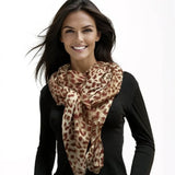 Burgundy Leopard Print Cashmere and Silk Wrap