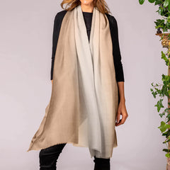 PRE ORDER: Whipped Cream Shaded Cashmere and Silk Wrap