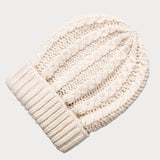 Cream Plaited Italian Cashmere Beanie