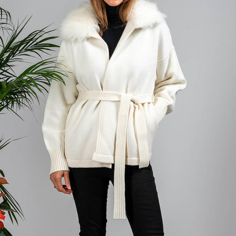 Classic Cream Cashmere Blend Coatigan