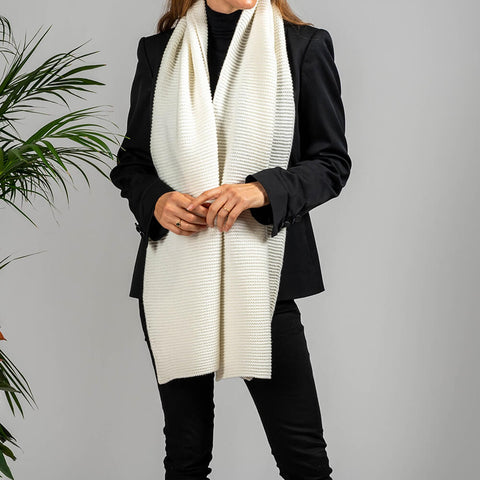 Superluxe Vanilla Cream Italian Cashmere Scarf