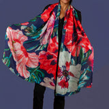 The Liberty Print Floral Quartet- Dancing Poppies Cashmere and Silk Wrap