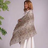 PRE ORDER: Dappled Leopard Print Cashmere and Silk Scarf