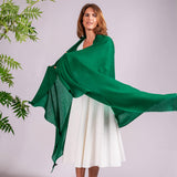 Emerald Green Gossamer Cashmere Shawl