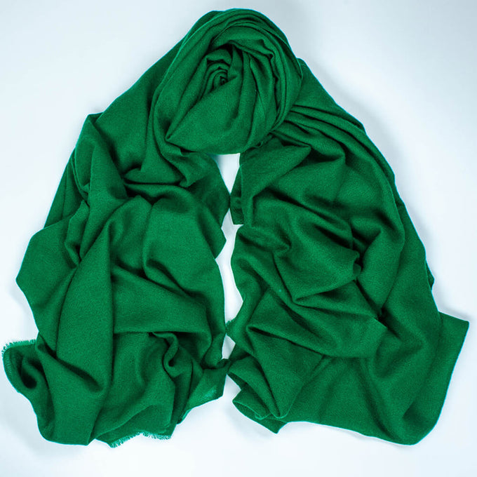 Emerald Green Gossamer Cashmere Shawl