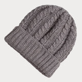 Dove Grey Plaited Italian Cashmere Beanie