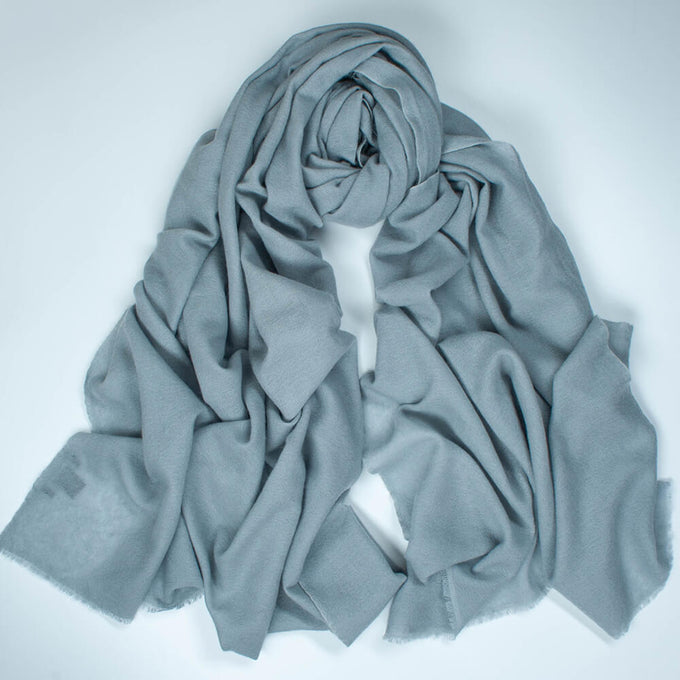 Smokey Grey Gossamer Cashmere Shawl