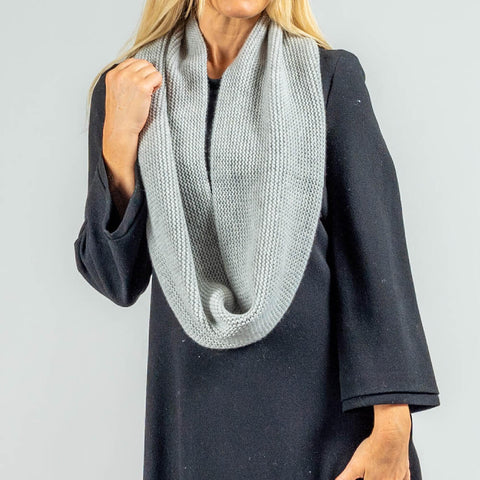 Superluxe Silver Grey Italian Cashmere Double Snood