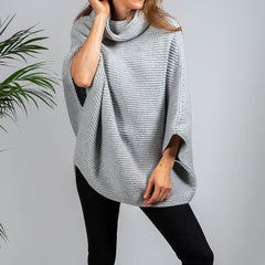 Superluxe Silver Grey Italian Cashmere Poncho