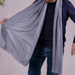 Classic Grey Silk and Wool Scarf