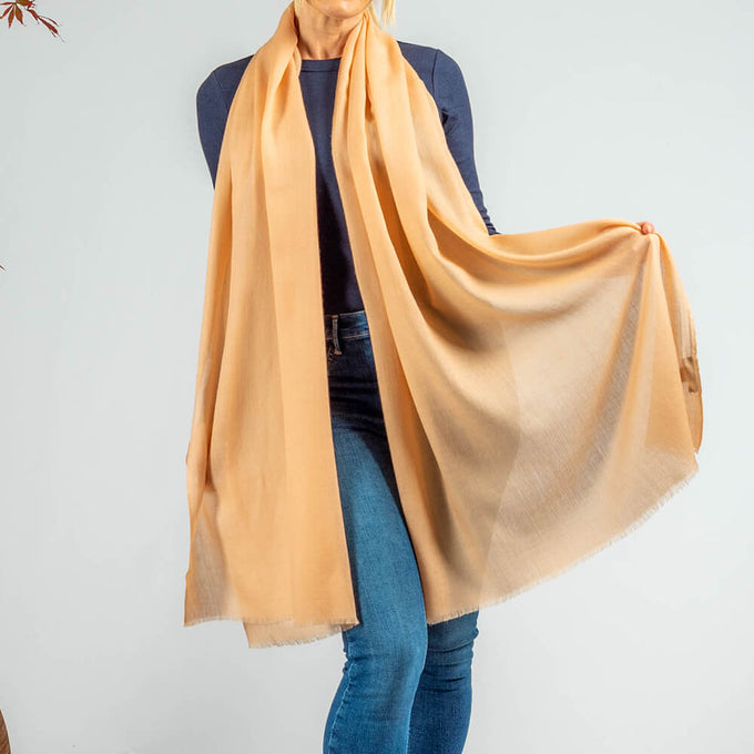 Warm Bisque Cashmere and Silk Wrap