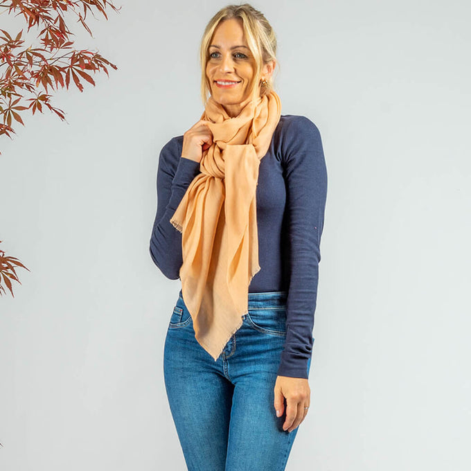 Warm Bisque Cashmere and Silk Wrap