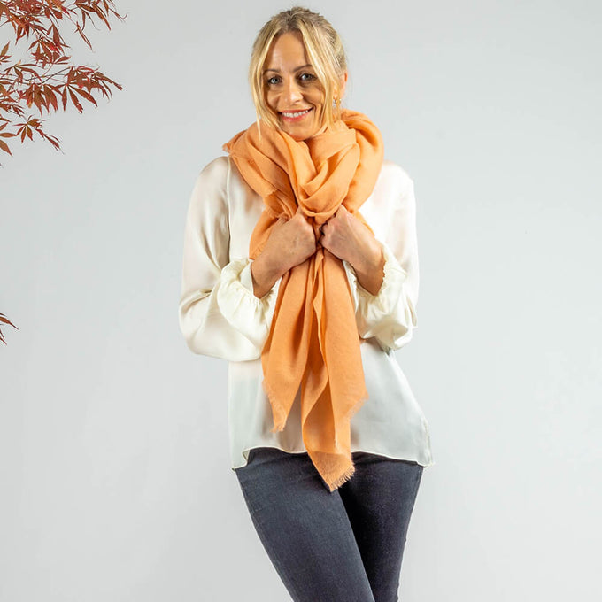 Sandy Beige Gossamer Cashmere Shawl