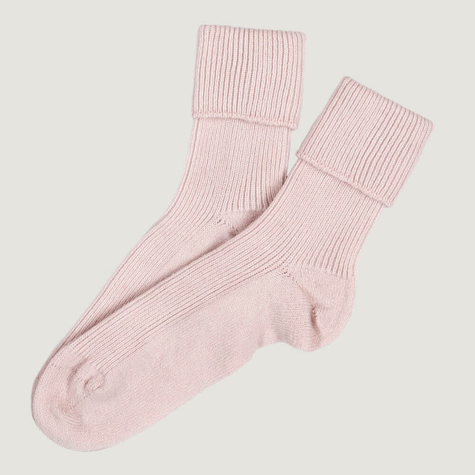 Ladies Baby Pink Cashmere Socks