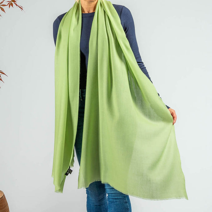 Matcha Green Cashmere and Silk Wrap