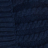 Midnight Navy Plaited Italian Cashmere Beanie