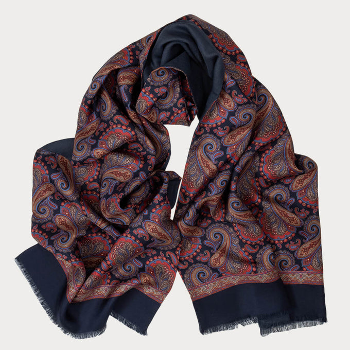 Scolette Italian Handmade Paisley Silk Scarf