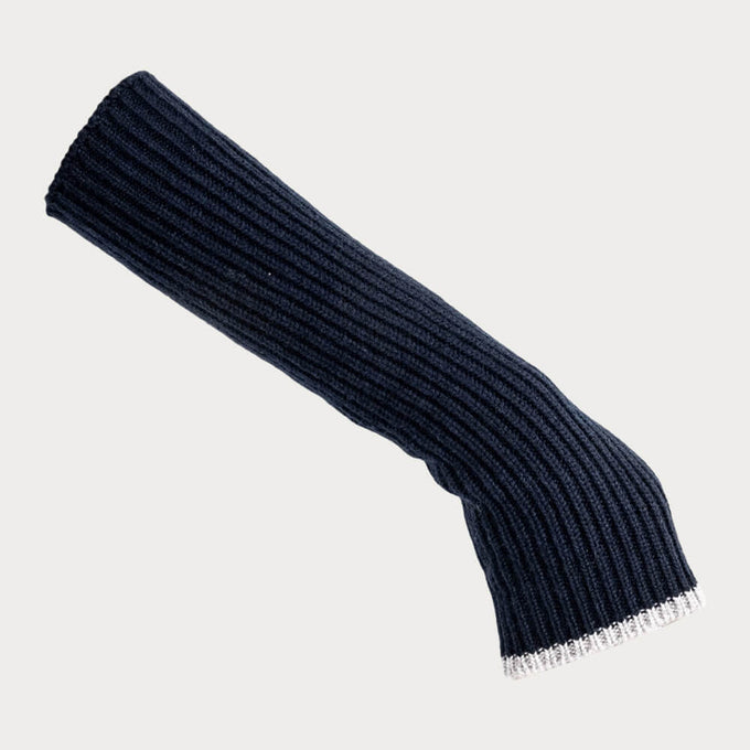 Navy and Grey Cashmere Arm Warmers