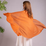 Apricot Orange Gossamer Cashmere Shawl