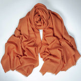 Apricot Orange Gossamer Cashmere Shawl