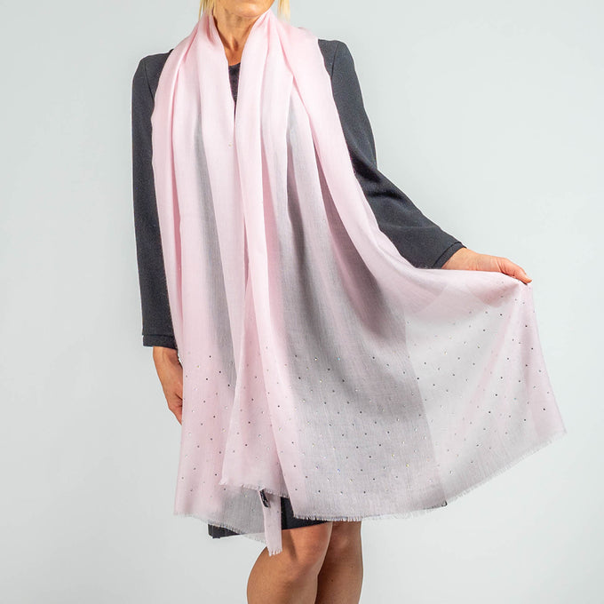 Swarovski Pastel Pink Cashmere and Silk Wrap