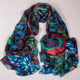 PRE ORDER: The Liberty Print Quartet – The Peacock Cashmere and Silk Wrap