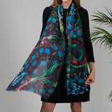 PRE ORDER: The Liberty Print Quartet – The Peacock Cashmere and Silk Wrap