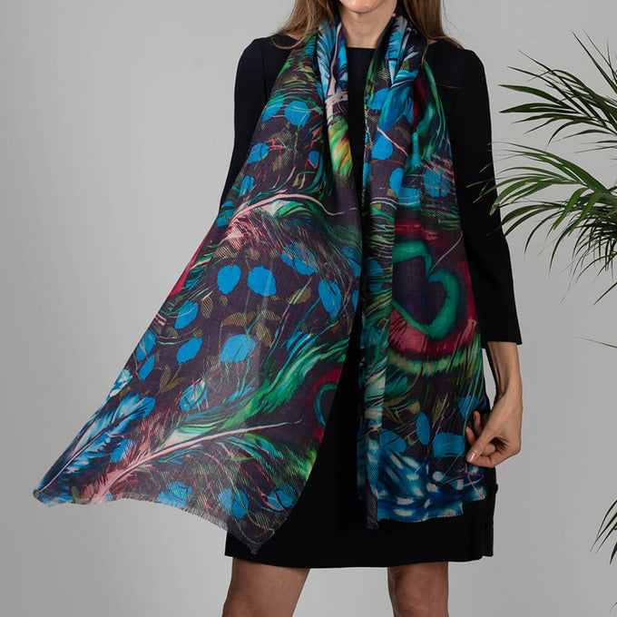 The Liberty Print Quartet – The Peacock Cashmere and Silk Wrap