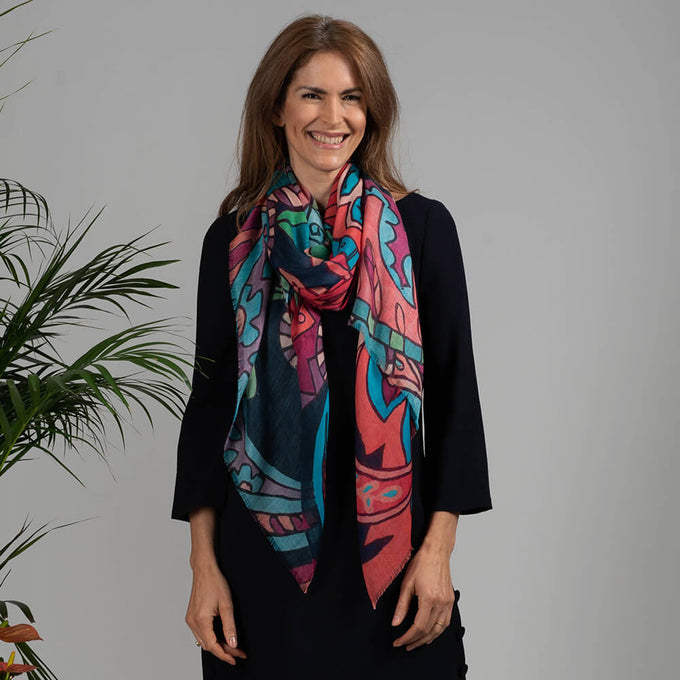 PRE ORDER: The Liberty Print Quartet – The Pineapple Cashmere and Silk Wrap