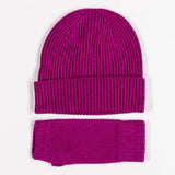 Fuchsia Pink Cashmere Beanie and Mittens Set