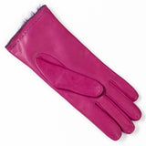 Hot Magenta and Indigo Rabbit Fur Lined Leather Gloves