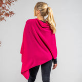 Azalea Pink Cashmere Knitted Poncho