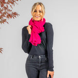 Azalea Pink Cashmere Knitted Poncho