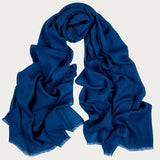 Prussian Blue Cashmere and Silk Wrap