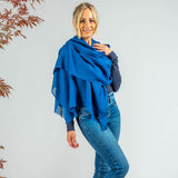 Prussian Blue Cashmere and Silk Wrap