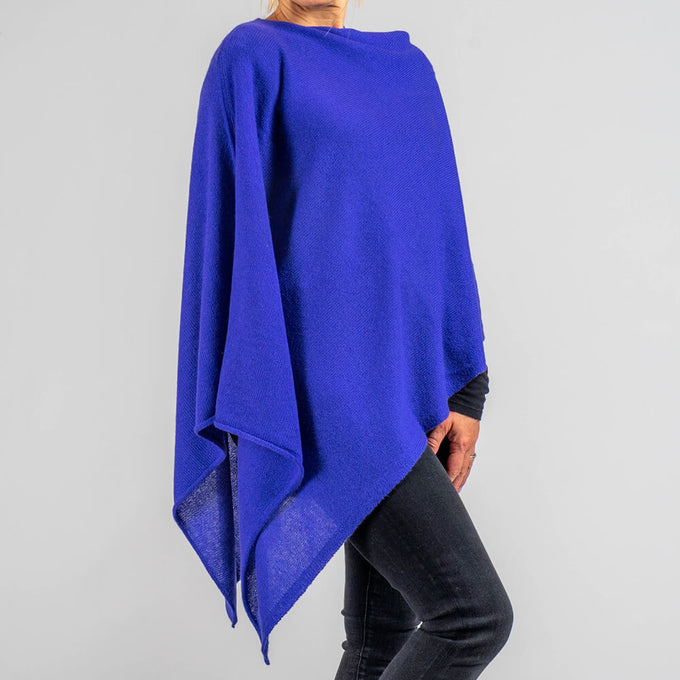 Iris Purple Cashmere Knitted Poncho