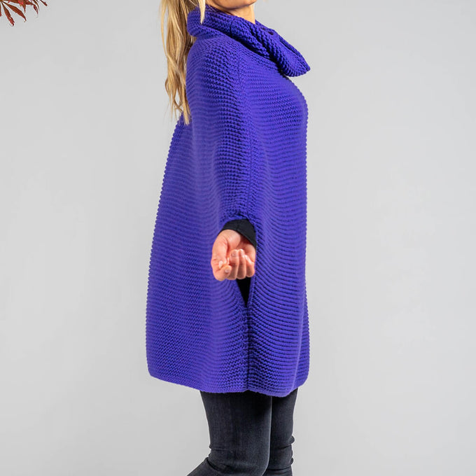 Superluxe Vibrant Violet Italian Cashmere Poncho