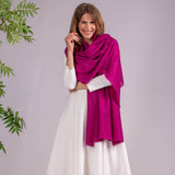 Deep Fuchsia Pink Gossamer Cashmere Shawl