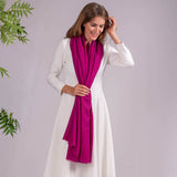 Deep Fuchsia Pink Gossamer Cashmere Shawl