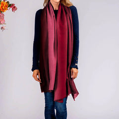 PRE ORDER: Plum to Tea Rose Shaded Cashmere and Silk Wrap