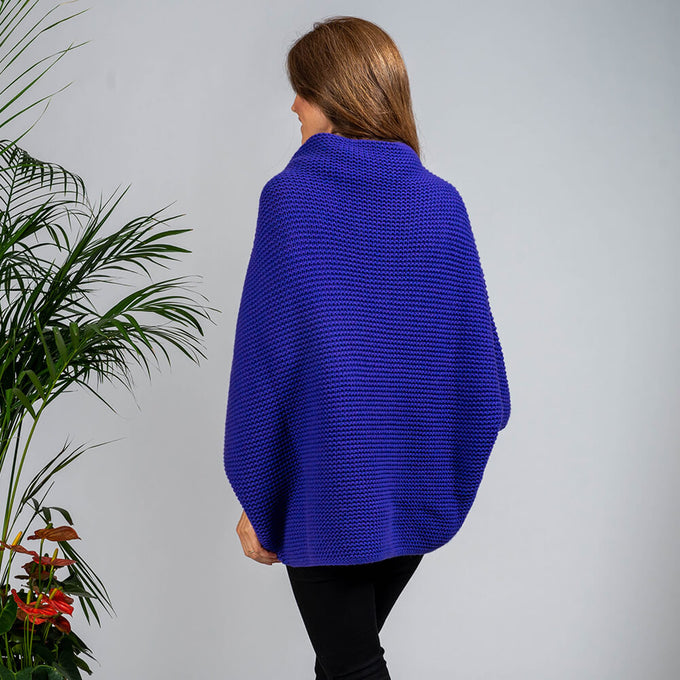 Superluxe Vibrant Violet Italian Cashmere Poncho